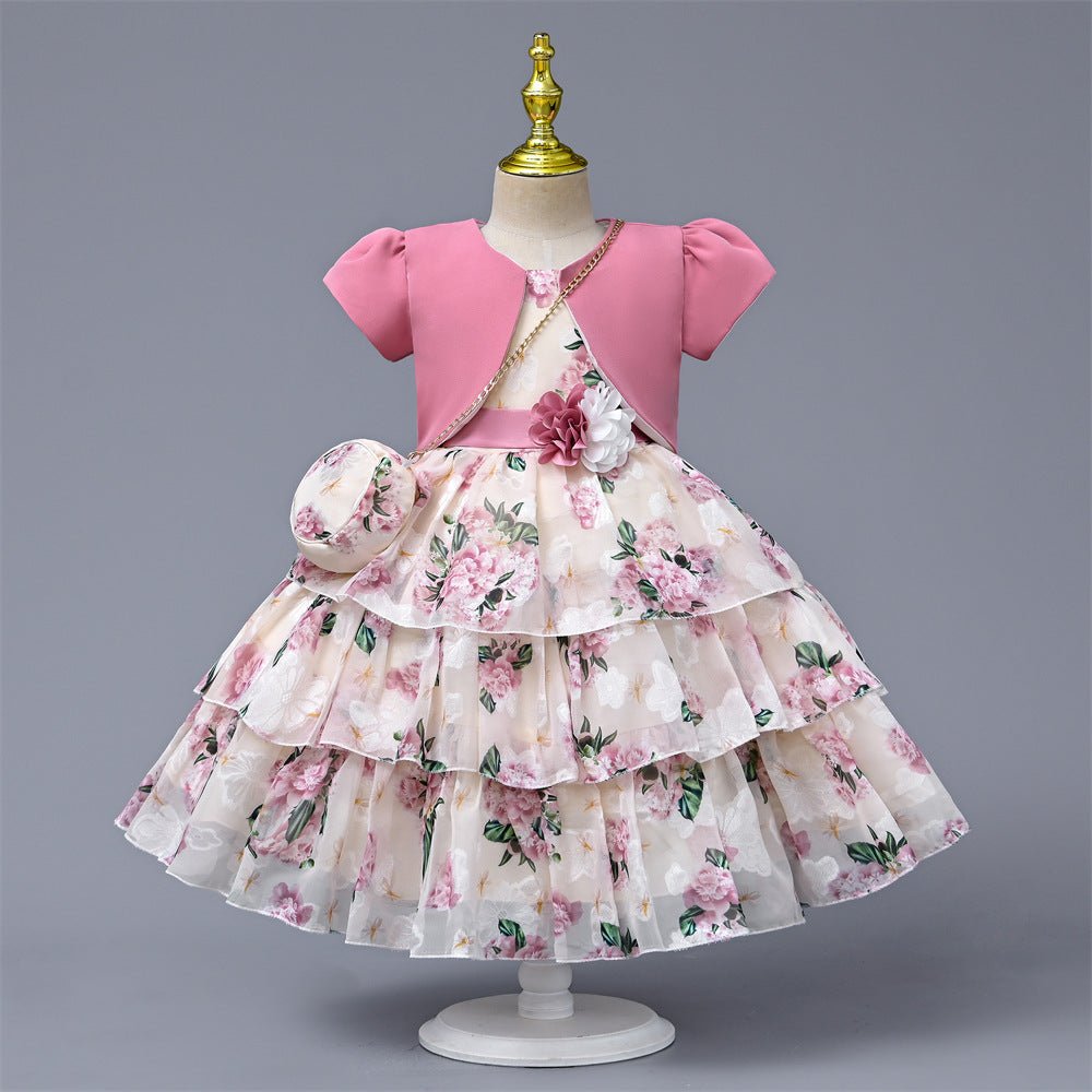 New Dress Girl Short Sleeve Suit Girls' Princess Dress - PratSN