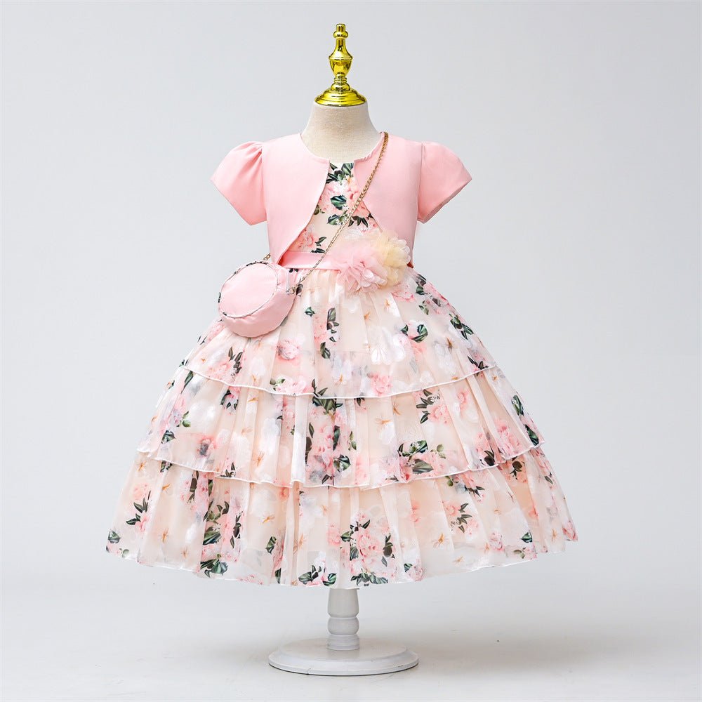 New Dress Girl Short Sleeve Suit Girls' Princess Dress - PratSN