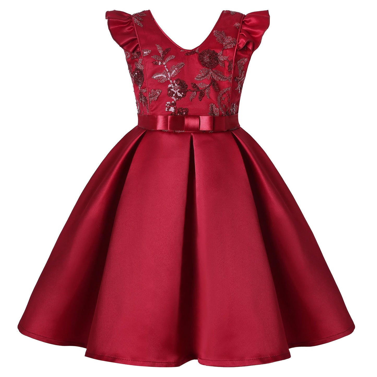 New Girls' Sequin Dress With Small Flying Sleeves - PratSN