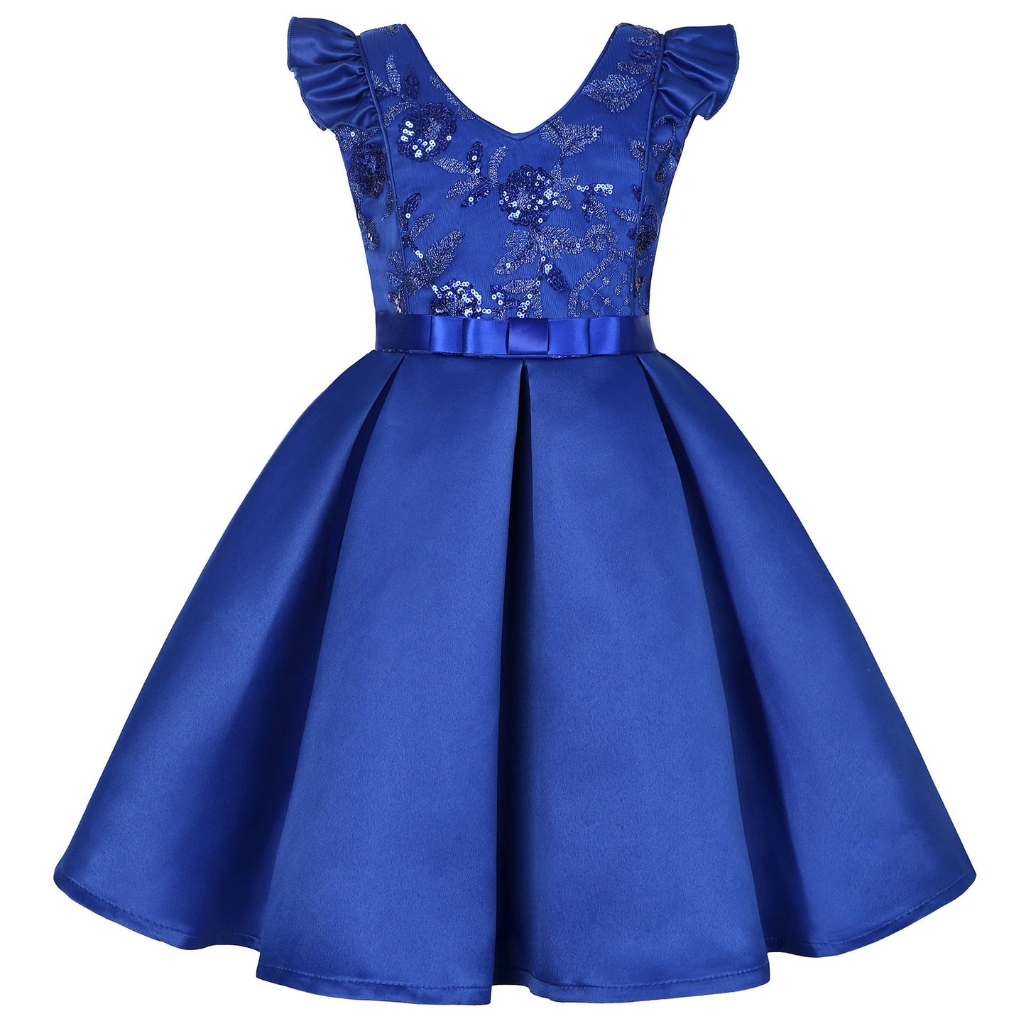 New Girls' Sequin Dress With Small Flying Sleeves - PratSN