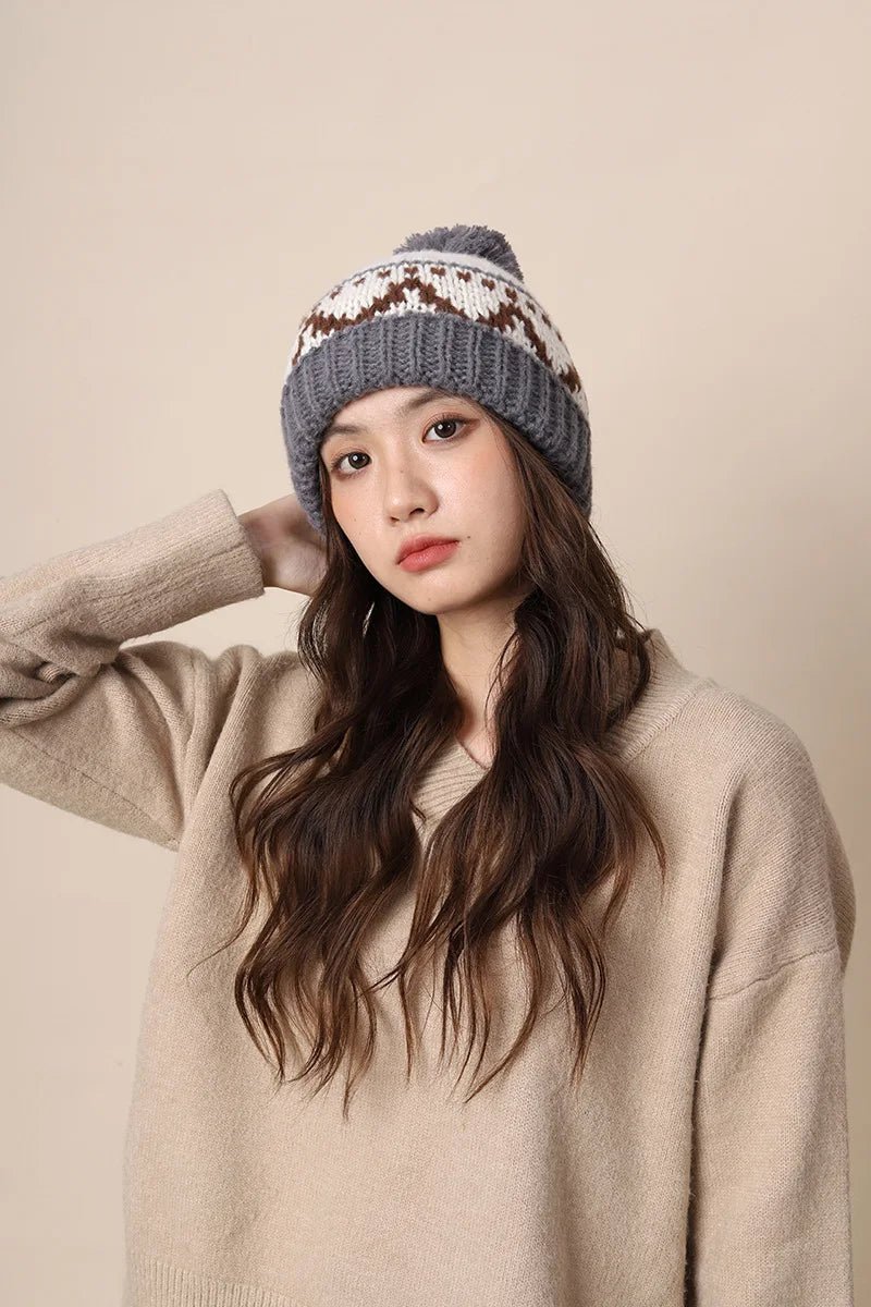 New Knitting Beanies Winter Caps for Men Women Warm Solid Color Hat Soft Woolen Crochet Unisex Take Cold Cap Beanie Gift - PratSN