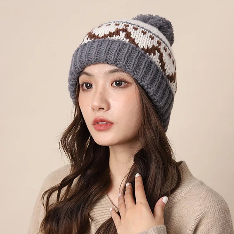 New Knitting Beanies Winter Caps for Men Women Warm Solid Color Hat Soft Woolen Crochet Unisex Take Cold Cap Beanie Gift - PratSN