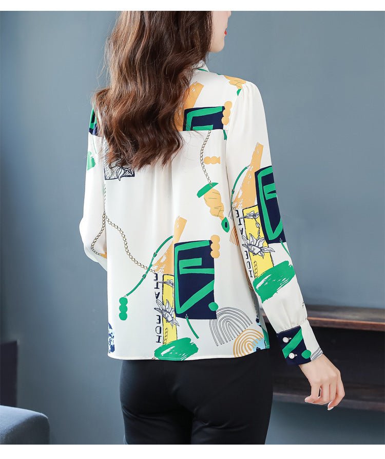 New Long Sleeved Bow Tie Women's Shirt - PratSN