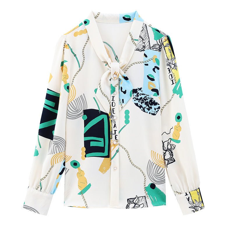 New Long Sleeved Bow Tie Women's Shirt - PratSN