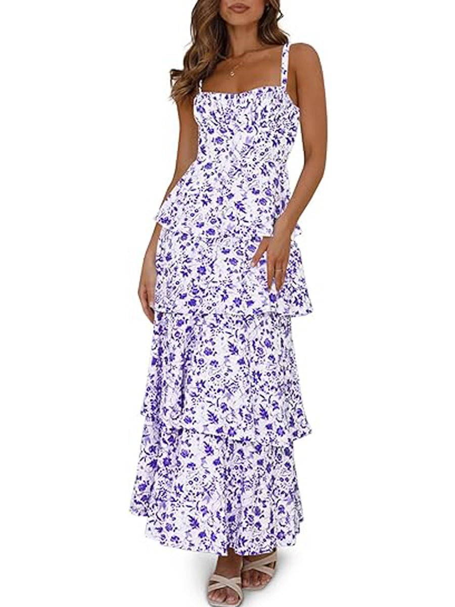 New Spring And Summer Floral Holiday Party Backless Sexy Sweet Formal Dress Women - PratSN