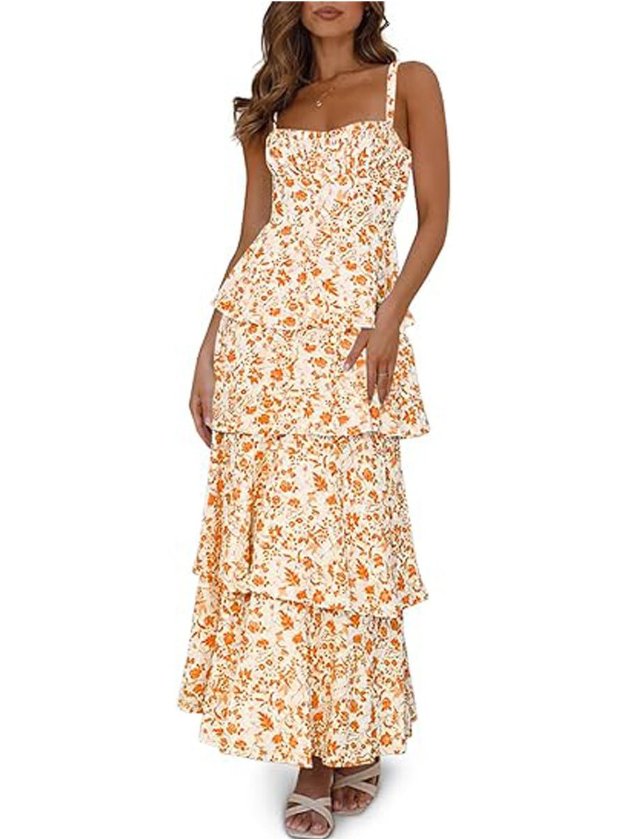 New Spring And Summer Floral Holiday Party Backless Sexy Sweet Formal Dress Women - PratSN