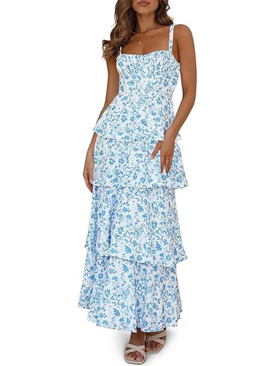 New Spring And Summer Floral Holiday Party Backless Sexy Sweet Formal Dress Women - PratSN