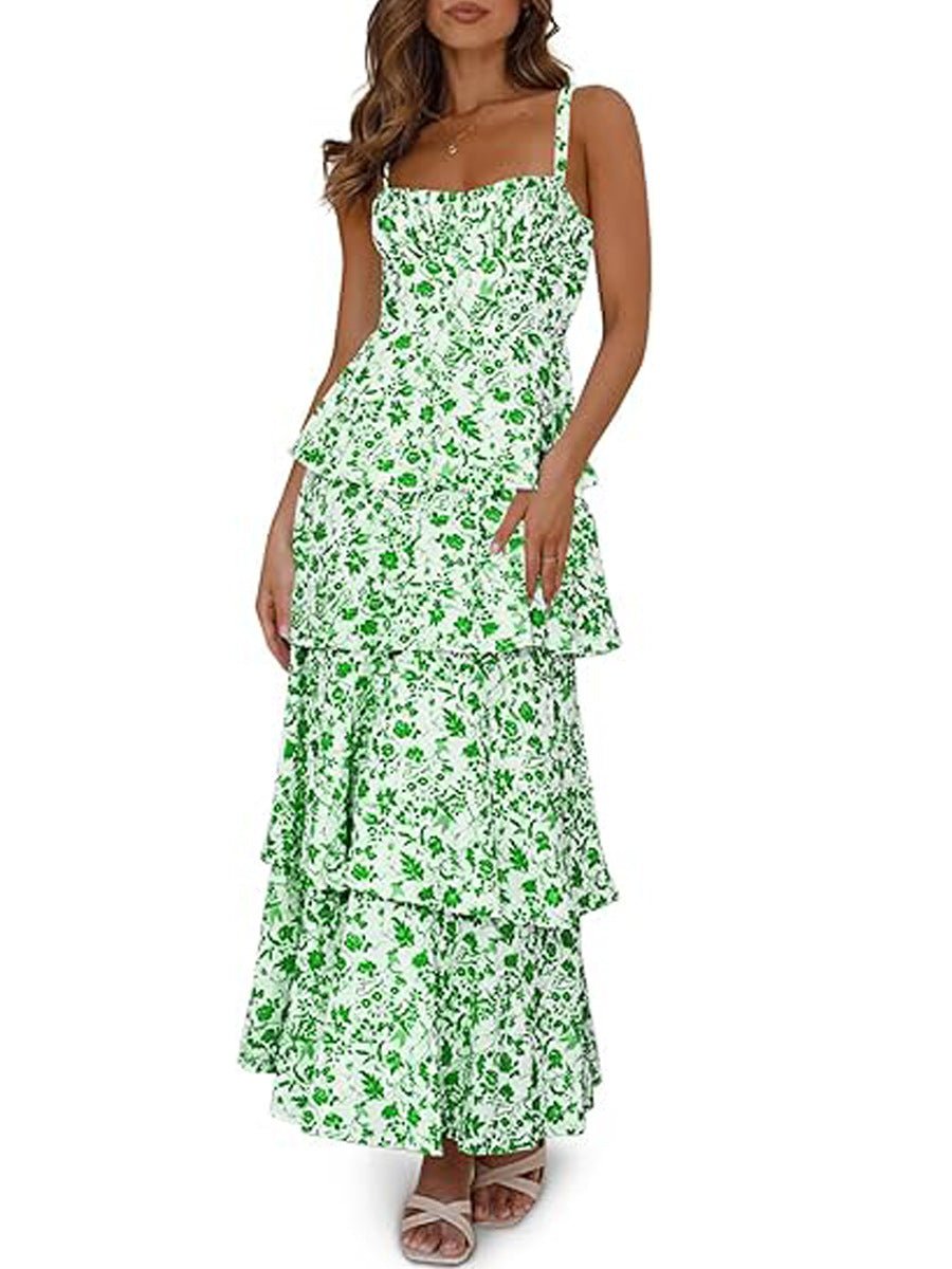 New Spring And Summer Floral Holiday Party Backless Sexy Sweet Formal Dress Women - PratSN