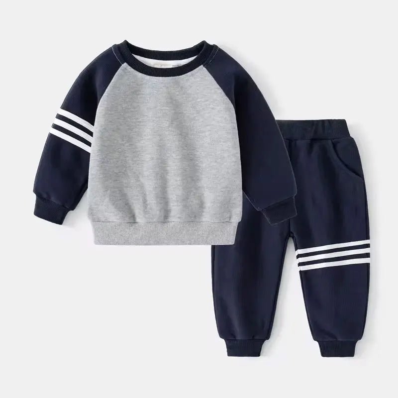 New Spring Autumn Children Clothes Set Color Patchwork Kids Boys Two - Piece Sets Children Boy Casual Tracksuit Outfits Tops Pants - PratSN