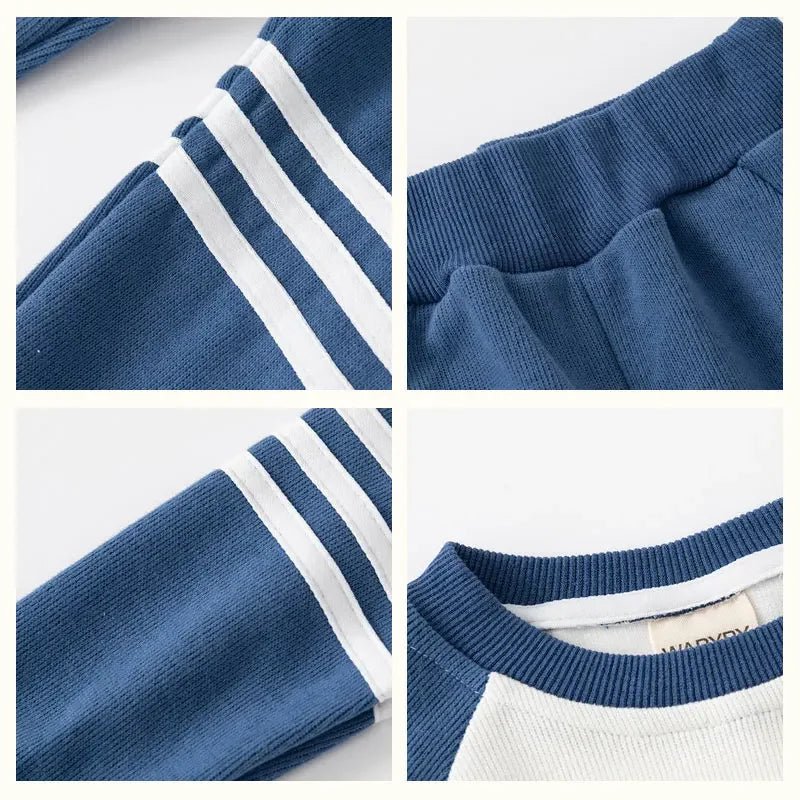 New Spring Autumn Children Clothes Set Color Patchwork Kids Boys Two - Piece Sets Children Boy Casual Tracksuit Outfits Tops Pants - PratSN