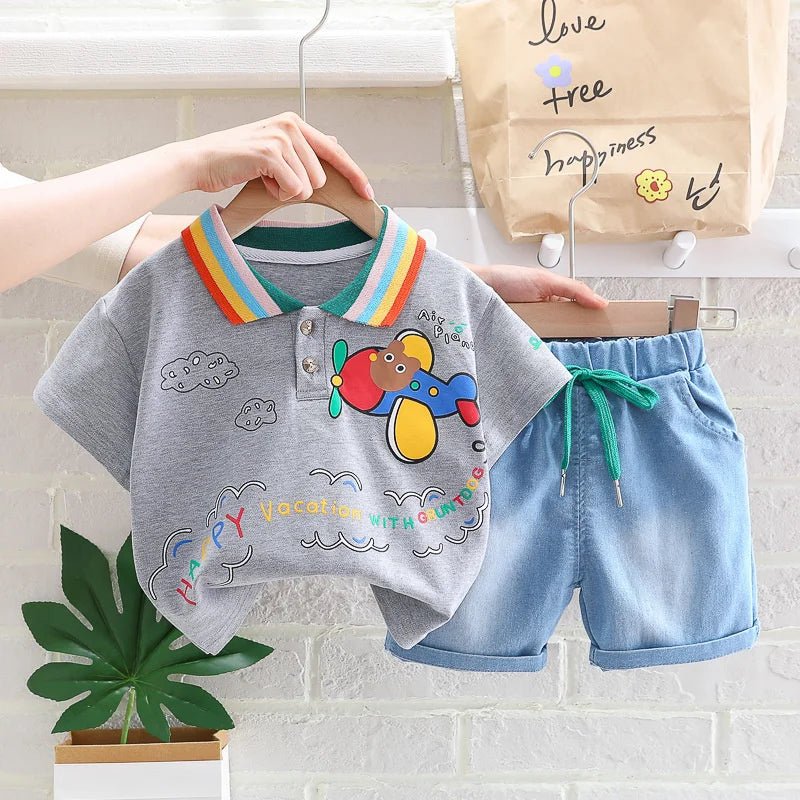 New Summer Baby Girls Clothes Suit Children Boys Fashion T-Shirt Shorts 2Pcs/Sets Toddler Casual Cotton Costume Kids Tracksuits - PratSN