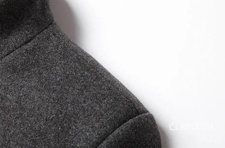 New Winter Men Cashmere Woolen Blends Slim Trench Coats Long Warm Jackets High Quality Male Business Casual Trench Coats Size 4X - PratSN