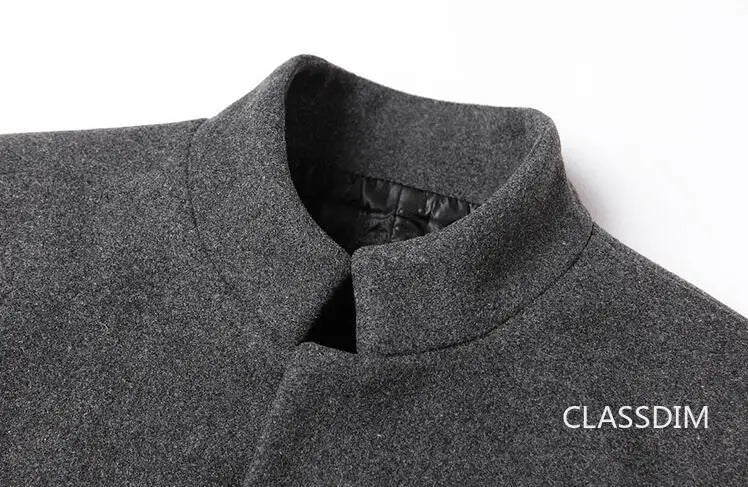New Winter Men Cashmere Woolen Blends Slim Trench Coats Long Warm Jackets High Quality Male Business Casual Trench Coats Size 4X - PratSN