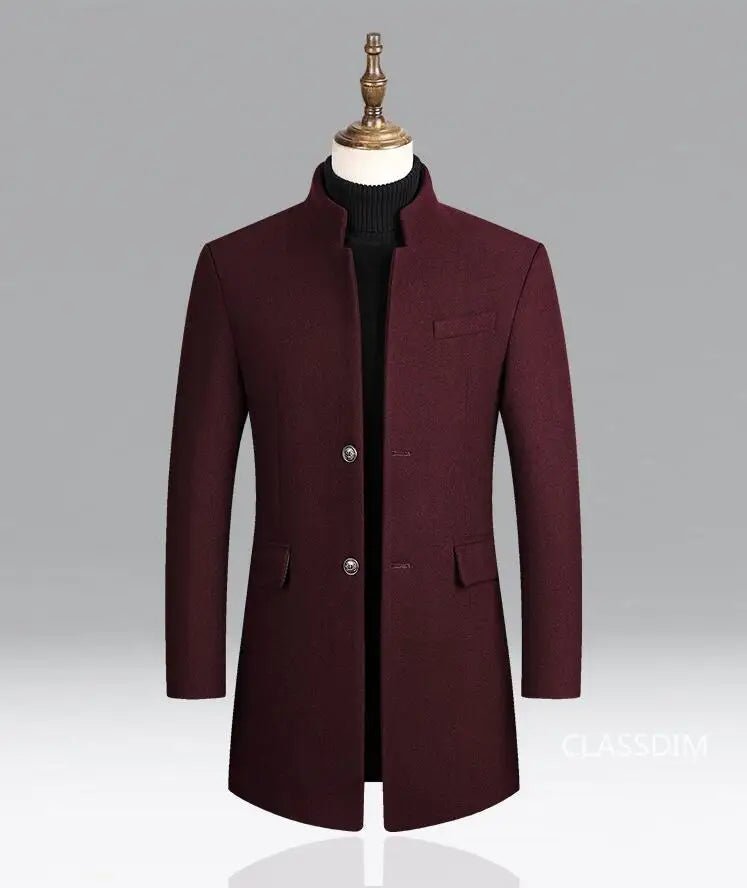 New Winter Men Cashmere Woolen Blends Slim Trench Coats Long Warm Jackets High Quality Male Business Casual Trench Coats Size 4X - PratSN