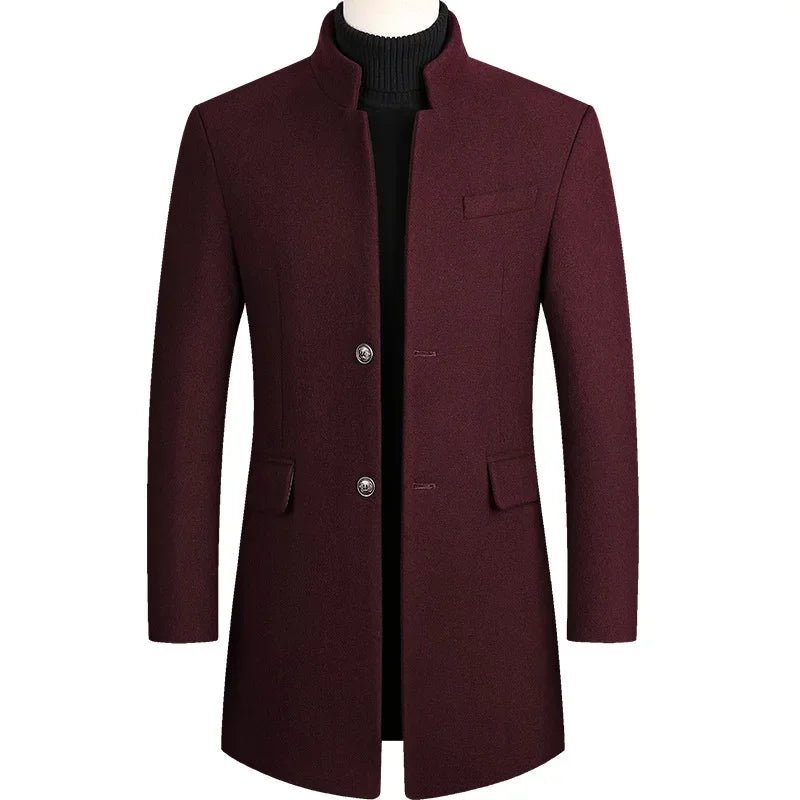 New Winter Men Cashmere Woolen Blends Slim Trench Coats Long Warm Jackets High Quality Male Business Casual Trench Coats Size 4X - PratSN