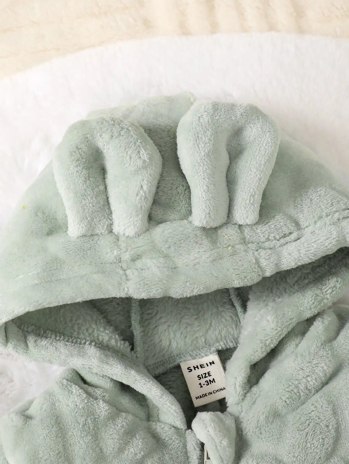 Newborn Baby Boy Autumn and winter Plush Jumpsuit Hooded Long sleeved Zipper Jumpsuit suitable for Male babies aged 0 - 18 Months - PratSN