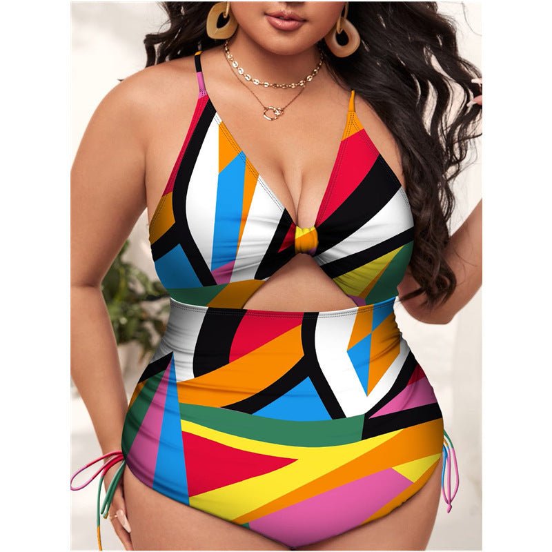 One - piece Swimsuit Fat Woman Plus Size Bikini Hollow Push Up - PratSN