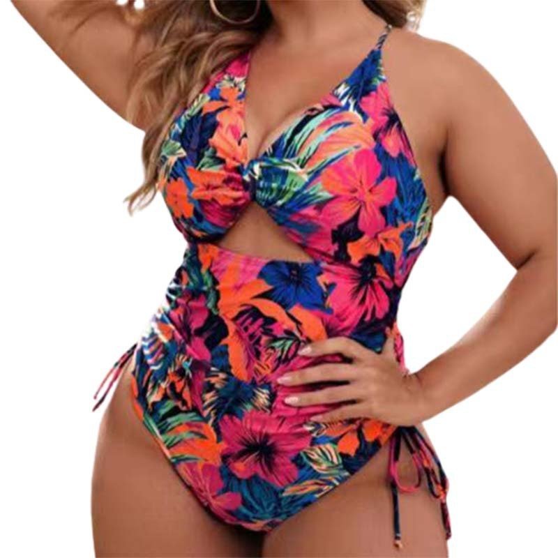 One - piece Swimsuit Fat Woman Plus Size Bikini Hollow Push Up - PratSN