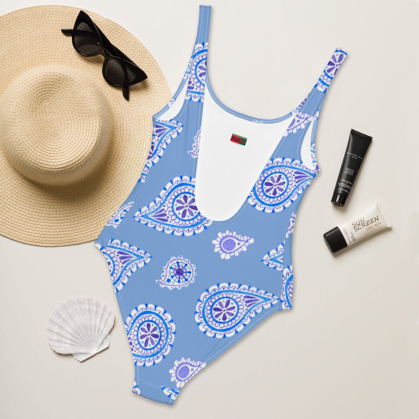 One - Piece Swimsuit, Sky Blue Swimsuit, Women's Swimwear, Bathing Suit, Outfit Swimsuit, Beachwear, Bathing Suit - PratSN
