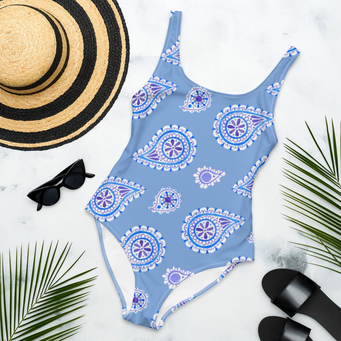 One - Piece Swimsuit, Sky Blue Swimsuit, Women's Swimwear, Bathing Suit, Outfit Swimsuit, Beachwear, Bathing Suit - PratSN