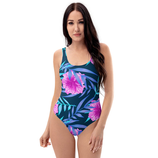 One - Piece Swimsuit | women's Hibiscus Print Swimwear | Bathing Suit - PratSN