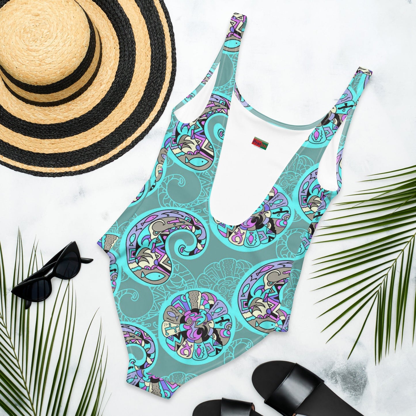 One - Piece Swimsuit, Women's Swimsuit, Purple Swimwear, Bathing Suit, Outfit Swimsuit, Beachwear, Bathing Suit - PratSN
