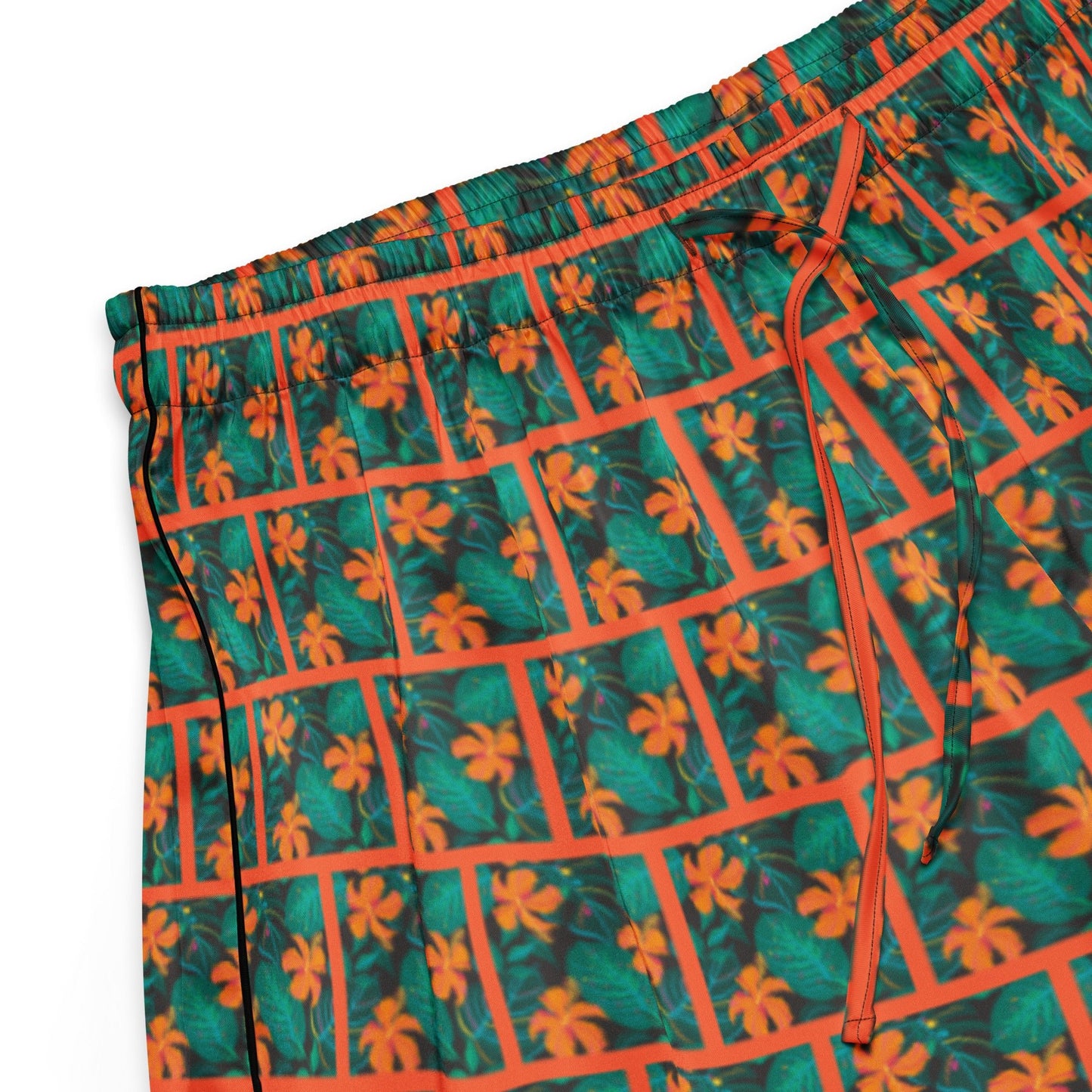 Orange Hibiscus print Women’s pajama shorts - PratSN