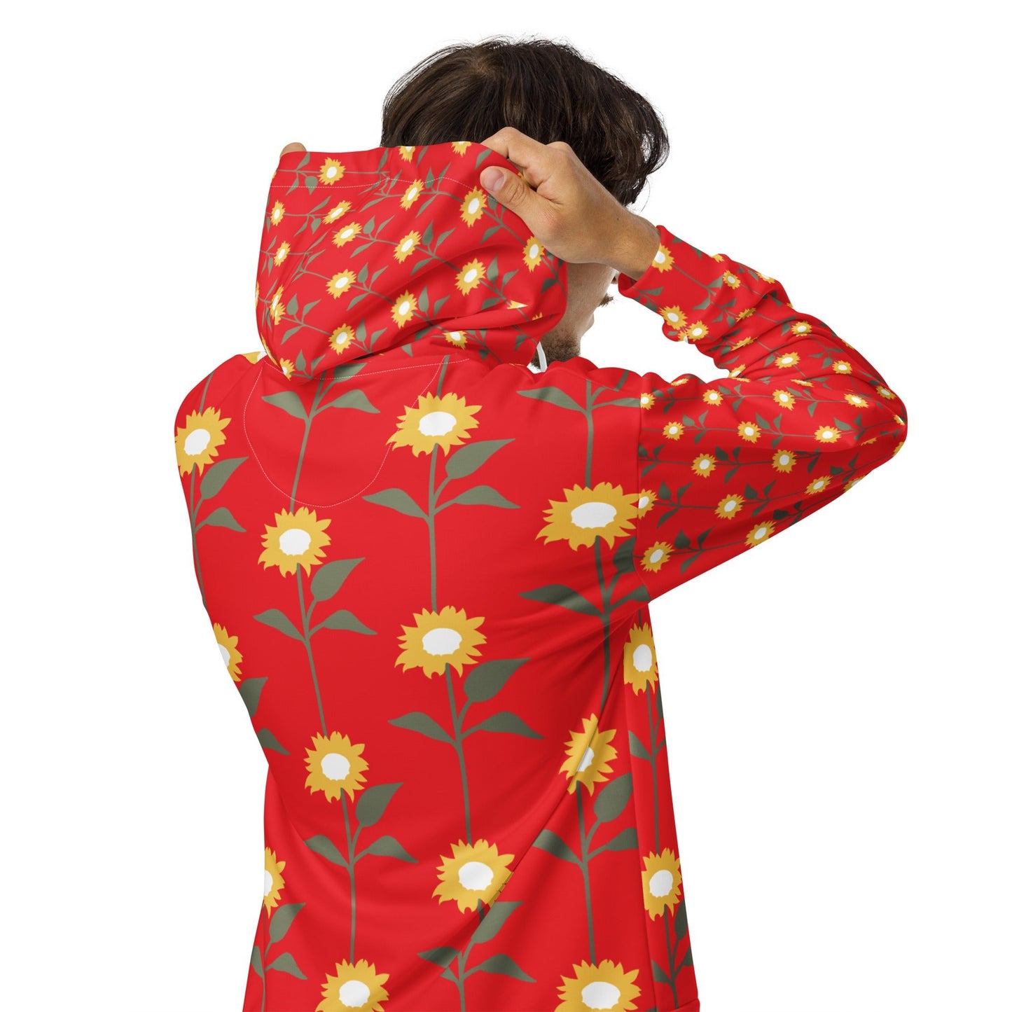 Orange yellow floral Unisex zip hoodie - PratSN