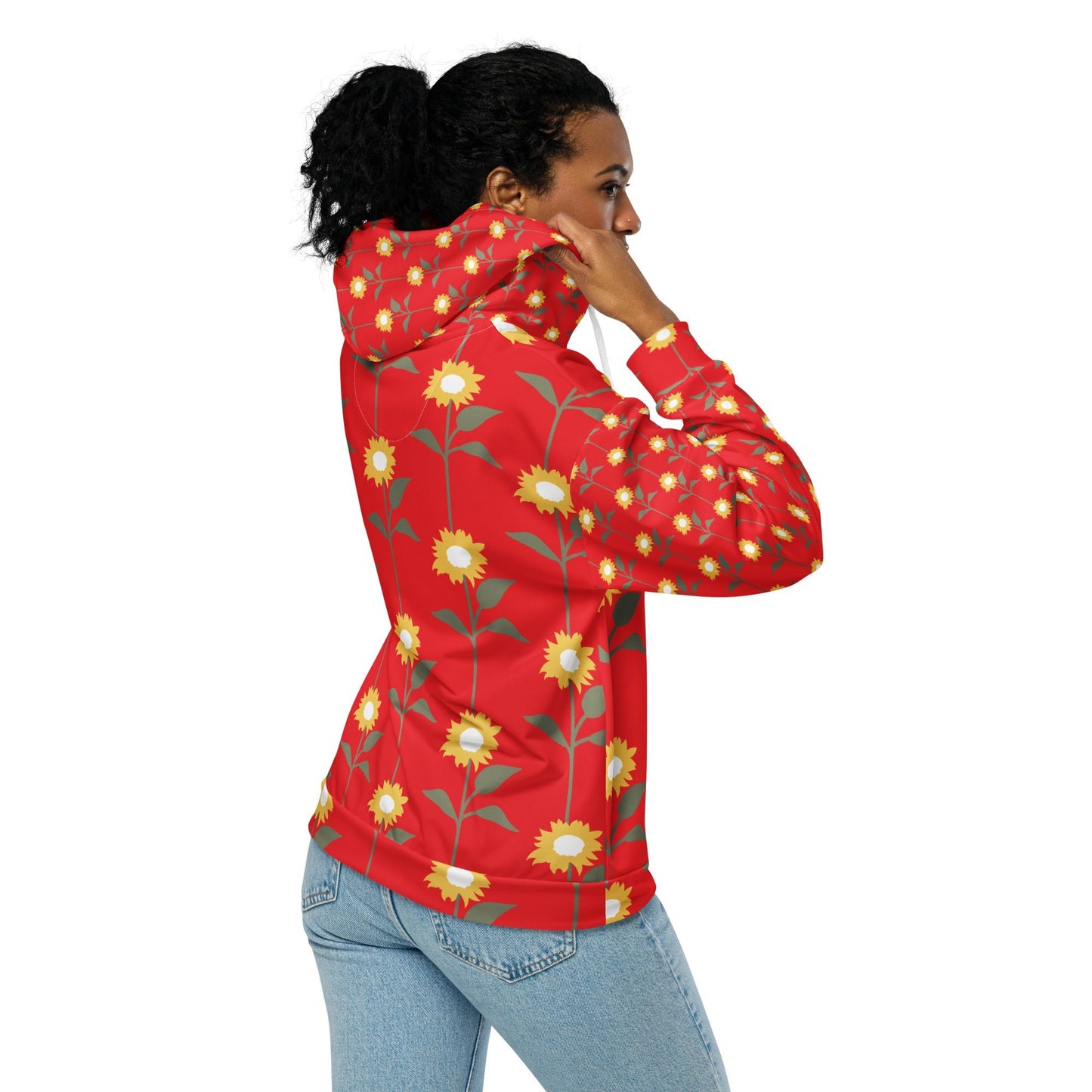 Orange yellow floral Unisex zip hoodie - PratSN