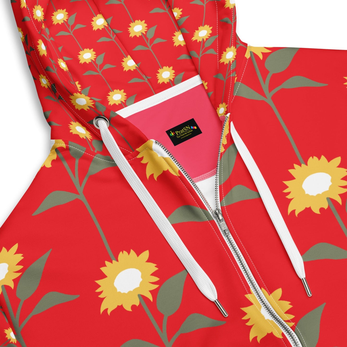 Orange yellow floral Unisex zip hoodie - PratSN