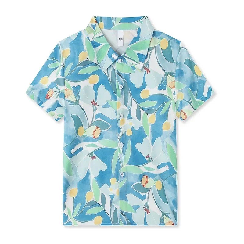 Parent - child Matching Beach Couple Daughter Same Dress Father Son Shirts SetClothes Summer Vacation Look Family Clothing Mother - PratSN