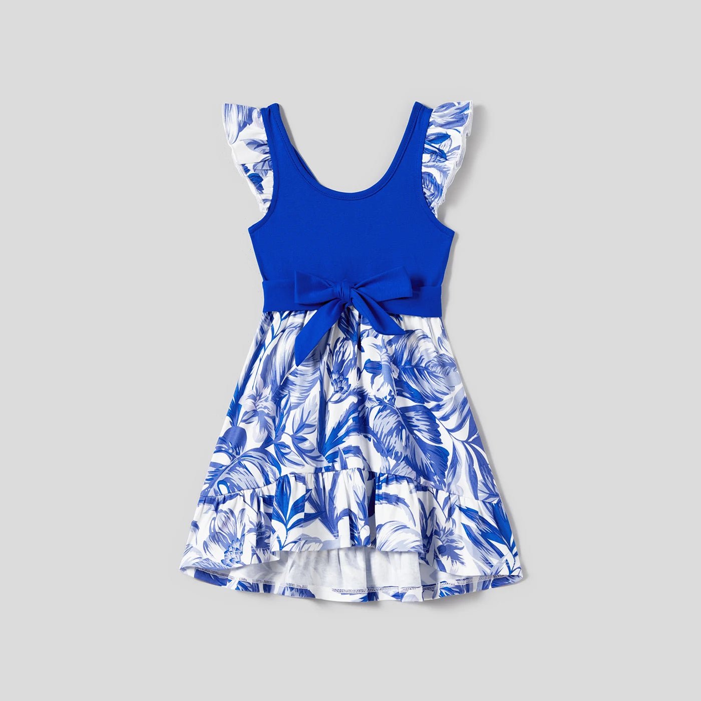 PatPat Family Matching Color Block Sleeveless Shirt and Floral Cami Button Hi - Low Dress Sets - PratSN
