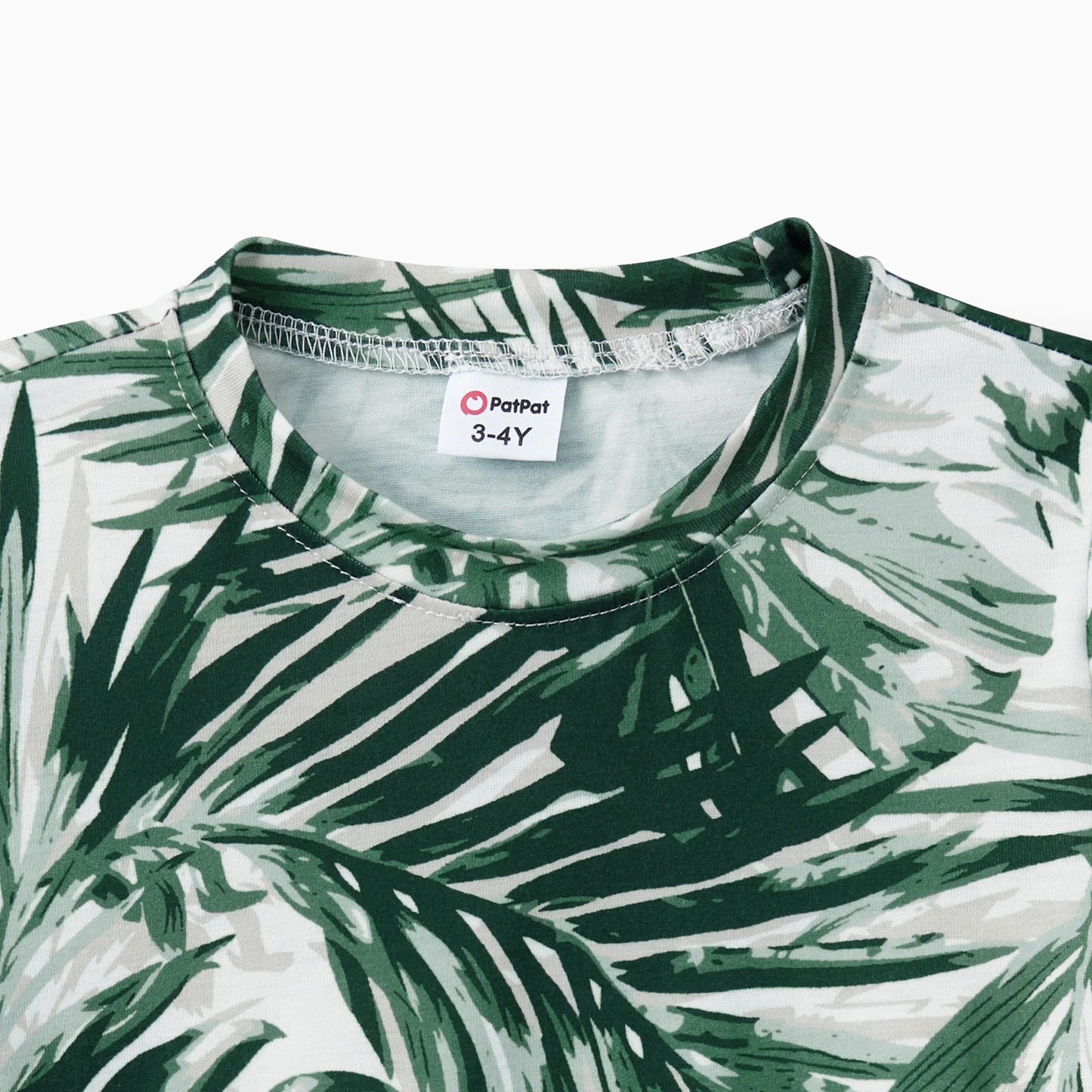 PatPat Family Matching Floral Panel Tee or Tropical Leaf Pattern Button V - Neck Ruched Dress Sets - PratSN