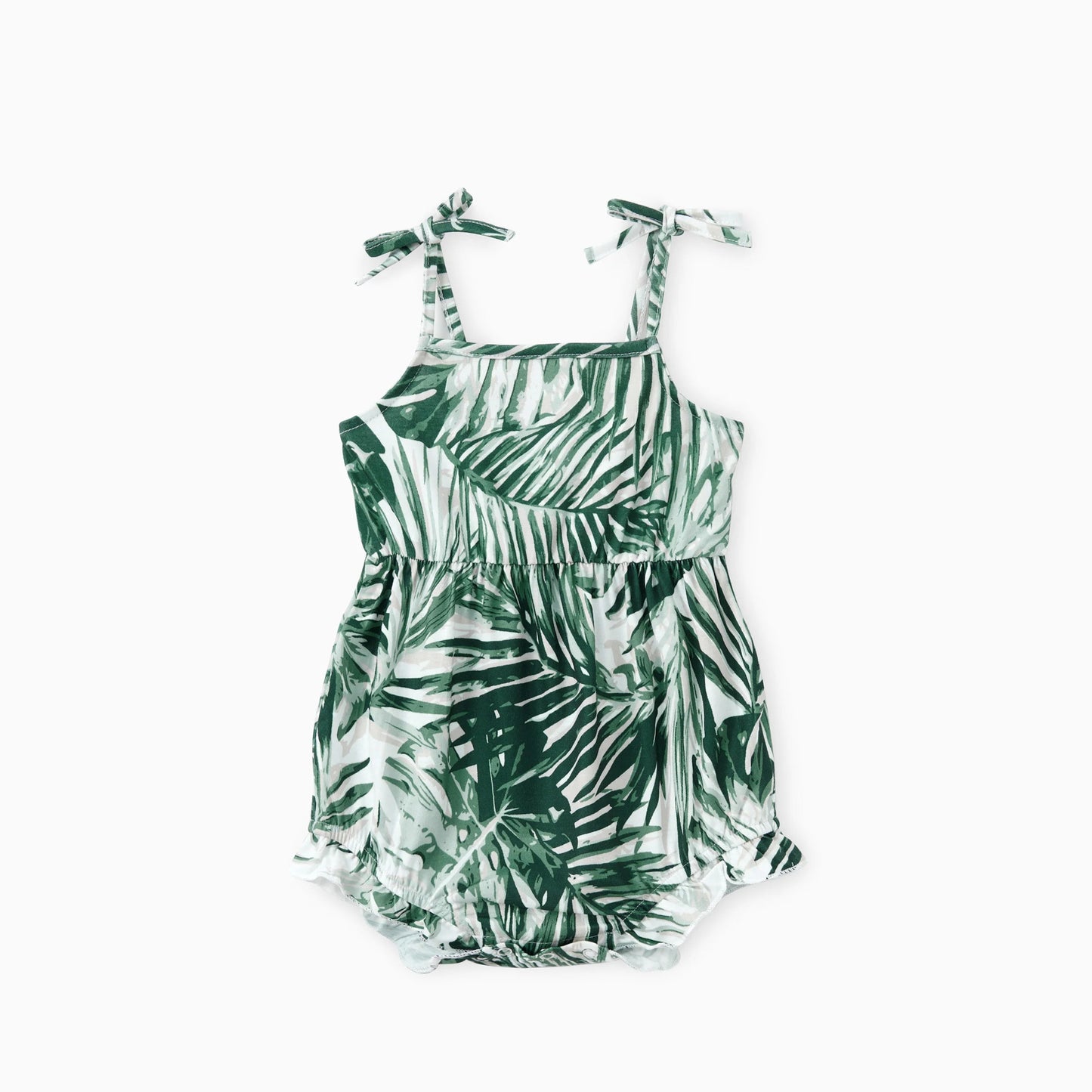 PatPat Family Matching Floral Panel Tee or Tropical Leaf Pattern Button V - Neck Ruched Dress Sets - PratSN