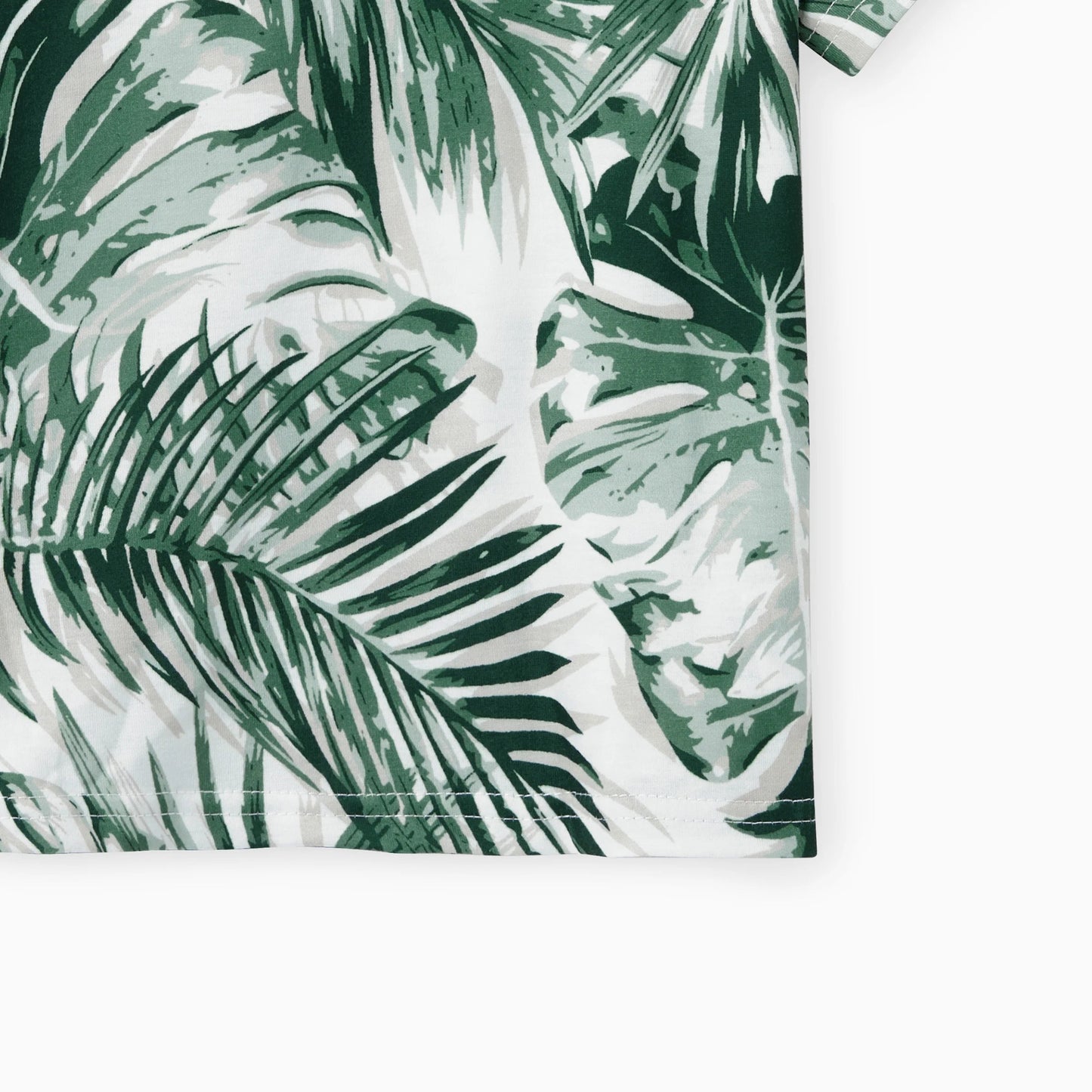 PatPat Family Matching Floral Panel Tee or Tropical Leaf Pattern Button V - Neck Ruched Dress Sets - PratSN