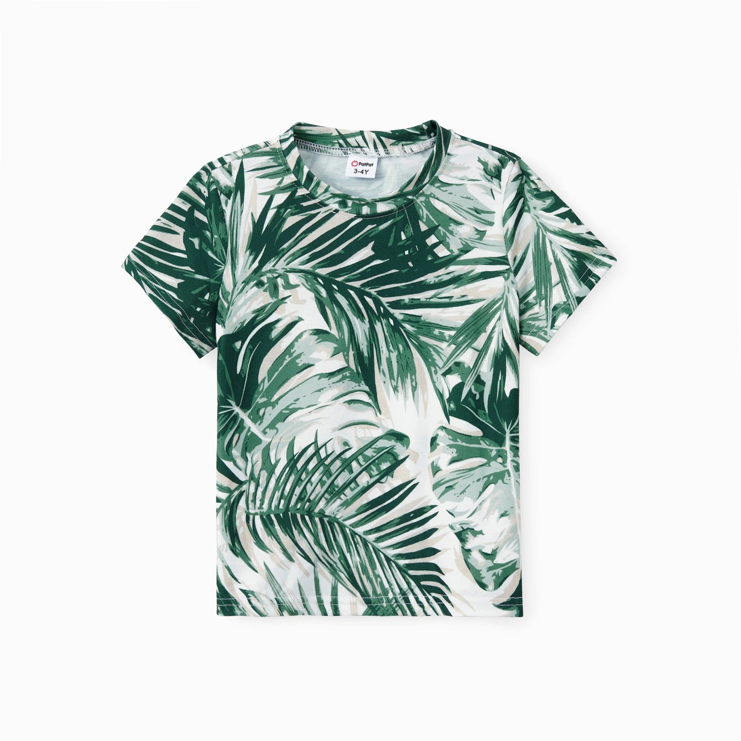 PatPat Family Matching Floral Panel Tee or Tropical Leaf Pattern Button V - Neck Ruched Dress Sets - PratSN