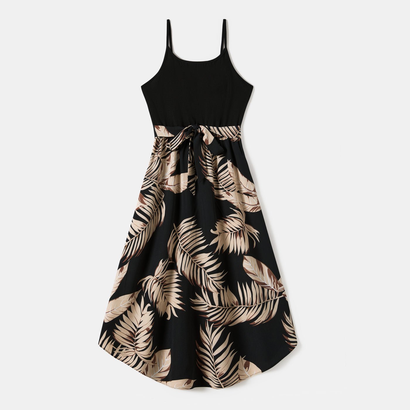 PatPat Family Matching Floral Print Belted Cami Dresses And Solid Short Sleeve Tops Sets - PratSN