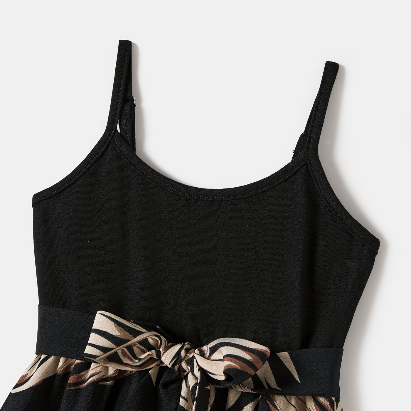 PatPat Family Matching Floral Print Belted Cami Dresses And Solid Short Sleeve Tops Sets - PratSN