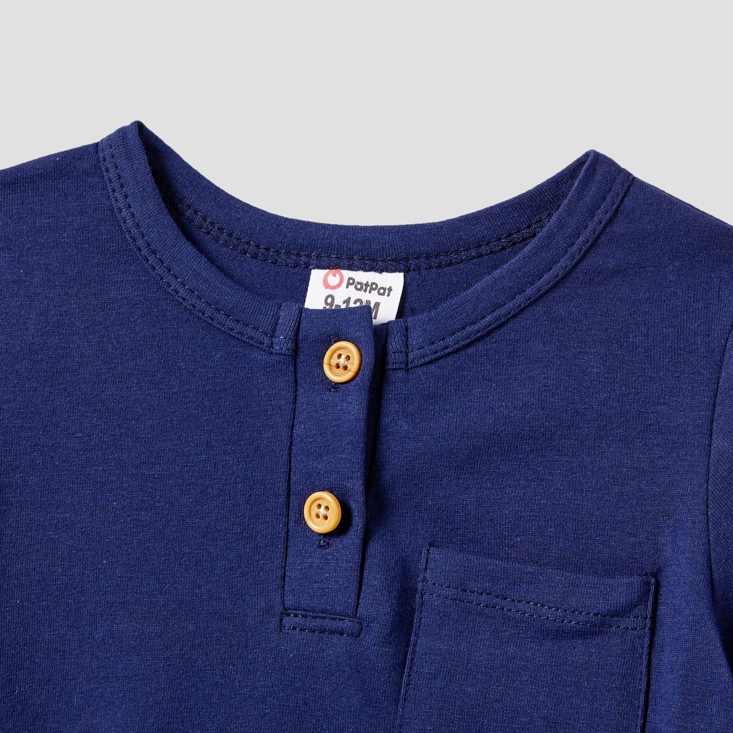PatPat Family Matching Modern Blue and White Botanical Leaf Design Button Strap Dress and Color Block Tee Sets - PratSN