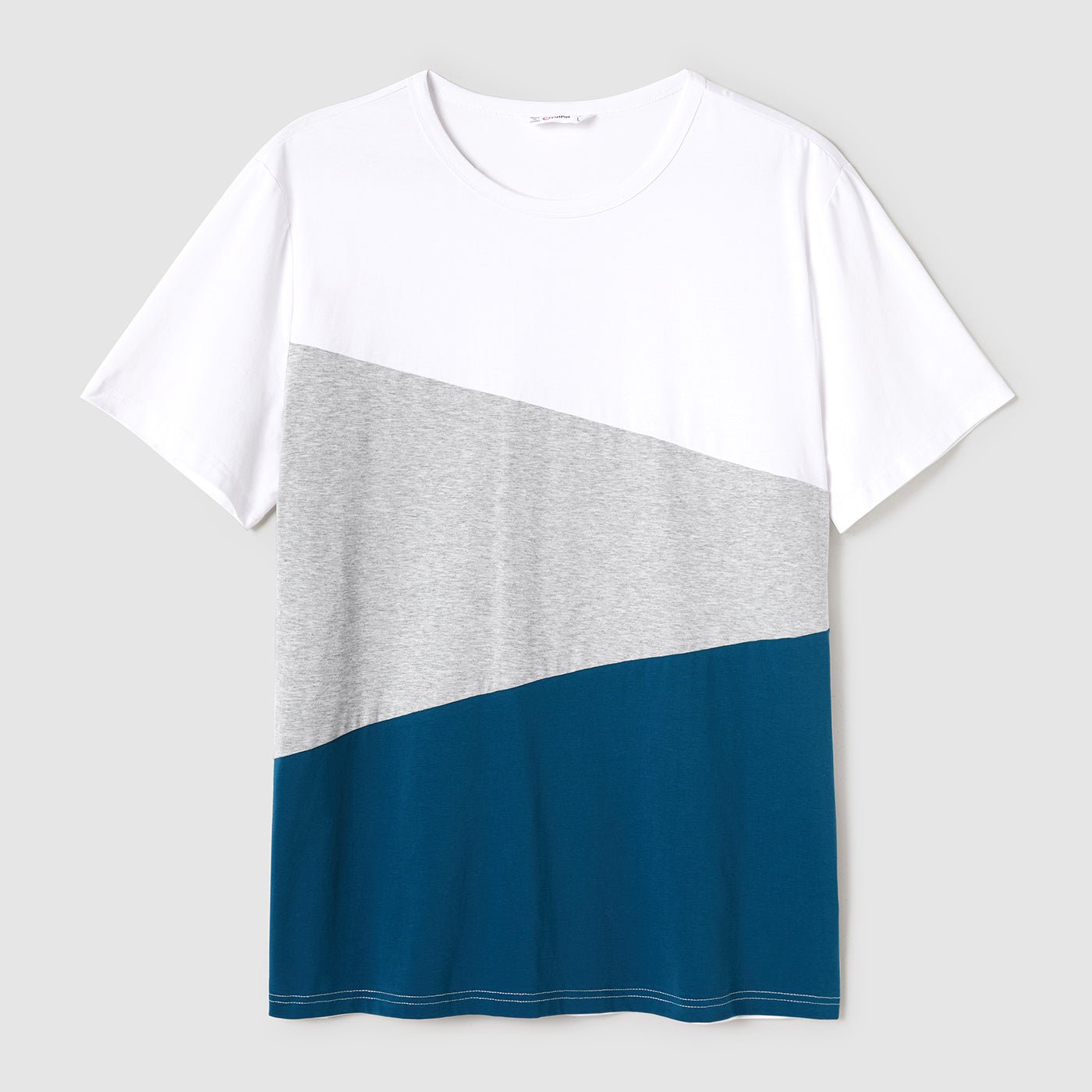 PatPat Family Matching Outfits Solid V Neck Flutter - sleeve Splicing Floral Print Dresses Short - sleeve Colorblock T-shirts Sets - PratSN