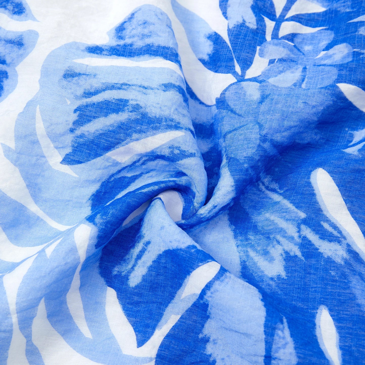 PatPat Family Matching Sets Blue Tropical Floral Panel Tee or Ruffle Neck Cross Back High - Low Strap Dress - PratSN