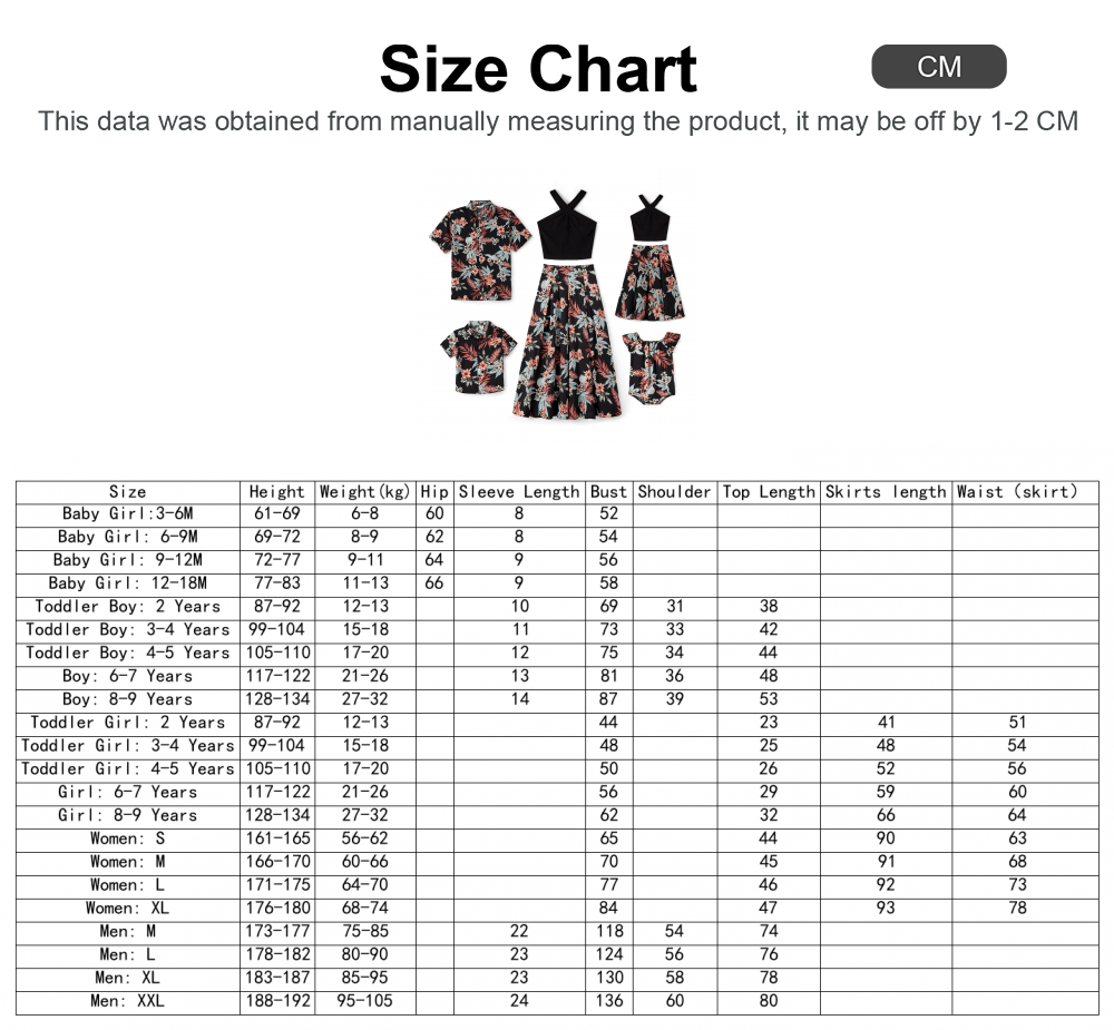 PatPat Family Matching Sets Floral Beach Shirt or Cross top A - line Skirt Co - ord Set - PratSN