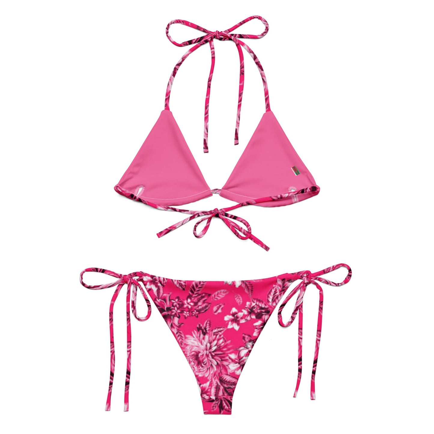 Pink Floral String bikini | Halter Bikini | String Bralett for Beach Babes - PratSN