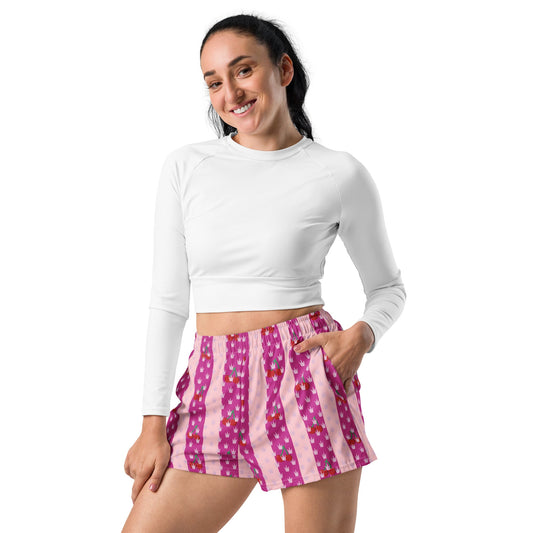 Pink Women’s Recycled Athletic Shorts - Eco - Friendly Activewear - PratSN