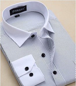 Plus Size Men Business Long Sleeve Shirts - PratSN