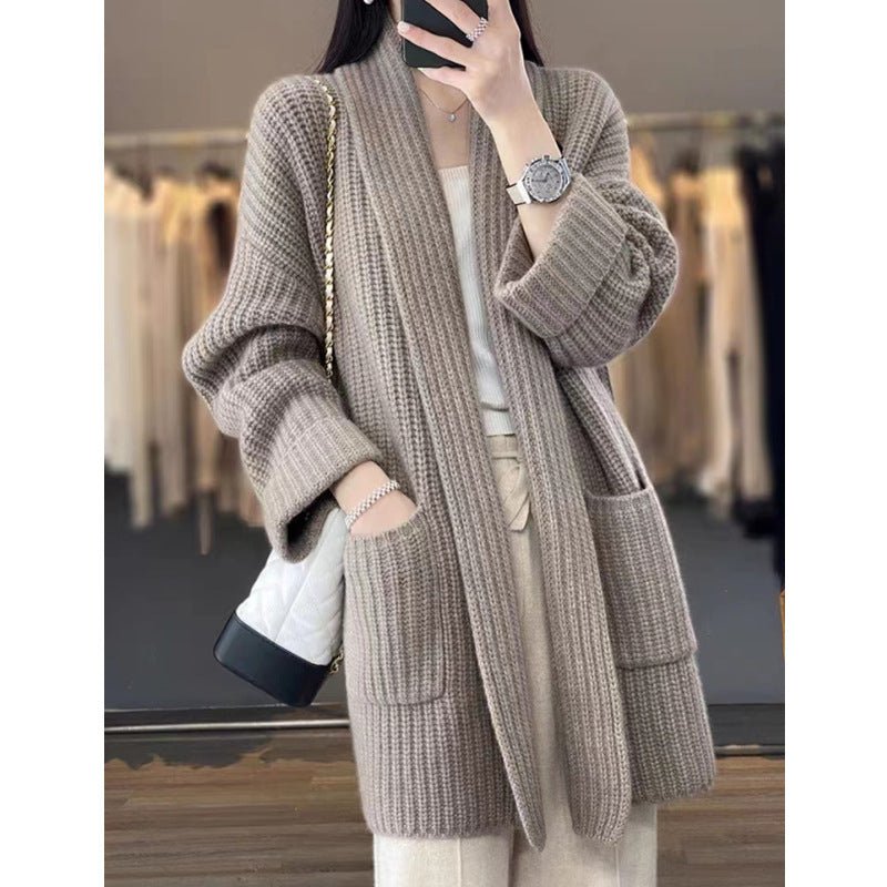 Plus Size Women's Sweater Cardigan Mid - length - PratSN