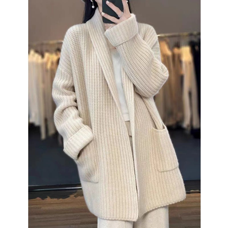 Plus Size Women's Sweater Cardigan Mid - length - PratSN