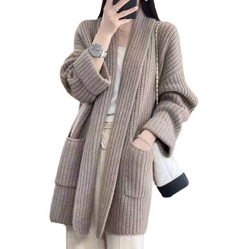 Plus Size Women's Sweater Cardigan Mid - length - PratSN