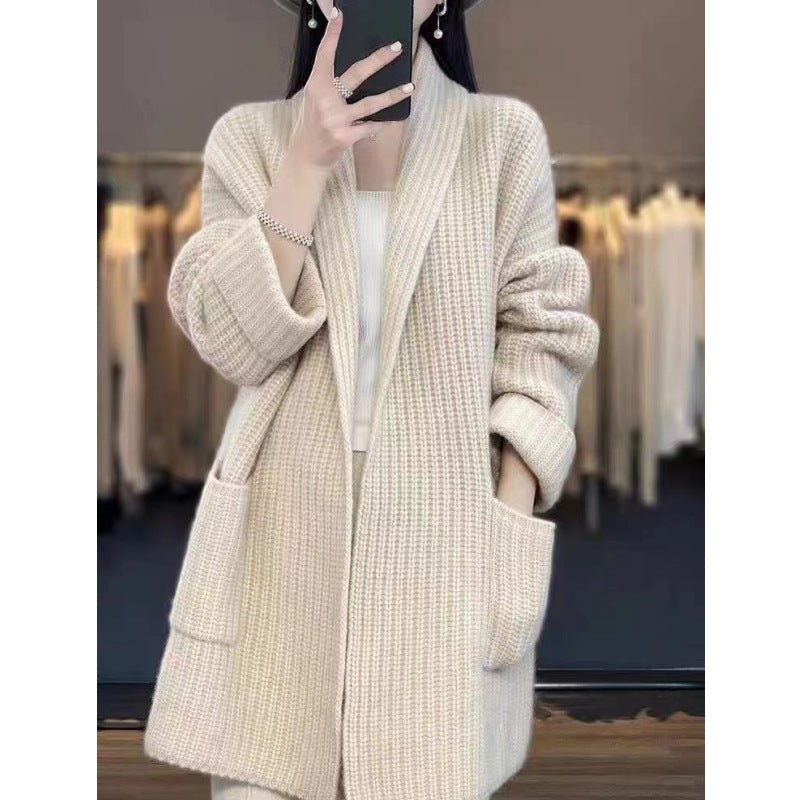 Plus Size Women's Sweater Cardigan Mid - length - PratSN