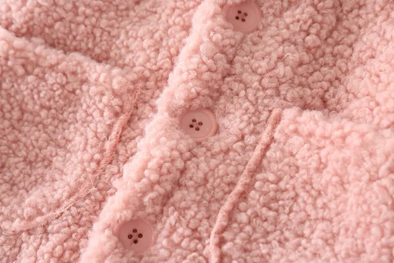 Plush Girls Coat Autumn Winter Lambswool Kids Jacket Fashion Little Princess Christmas Outerwear 2 4 6 8 Years Children Clothing - PratSN